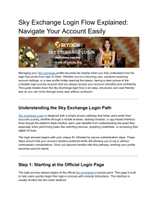 Sky Exchange Login Flow Explained: Navigate Your Account Easily