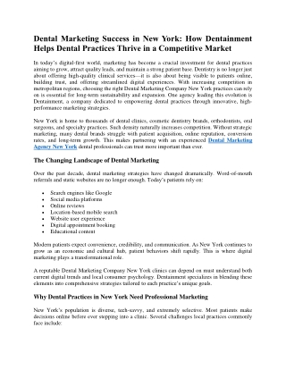 Dental Marketing Success in New York: How Dentainment Helps Dental Practices