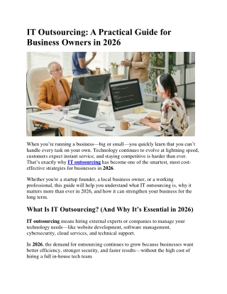 IT Outsourcing - A Practical Guide for Business Owners in 2026