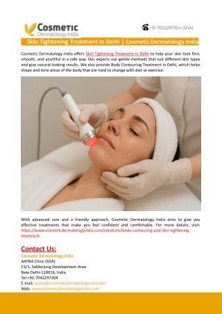 Skin Tightening Treatment in Delhi