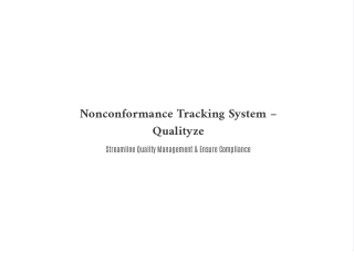 Qualityze Nonconformance Tracking System – Streamline QMS