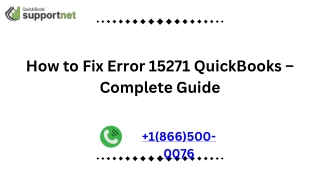 How to Fix Error 15271 QuickBooks – Complete Guide