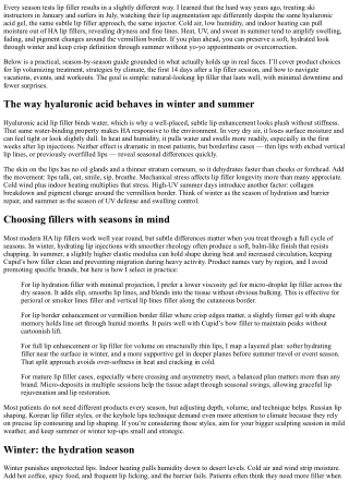 Seasonal Lip Filler Care: Winter Hydration and Summer Sun Tips