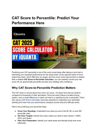CAT Score to Percentile: Predict Your Performance Here