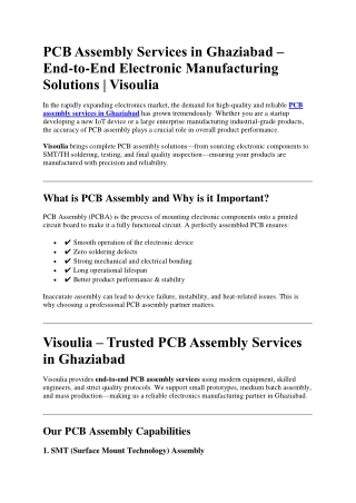 PCB Assembly Services in Ghaziabad