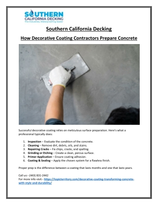 Weather-Resistant Concrete Decorative Coating Solutions