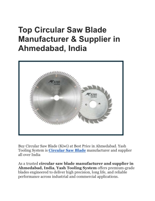 Top Circular Saw Blade Manufacturer & Supplier in Ahmedabad, India