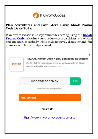 Plan Adventures and Save More Using Klook Promo Code Deals Today