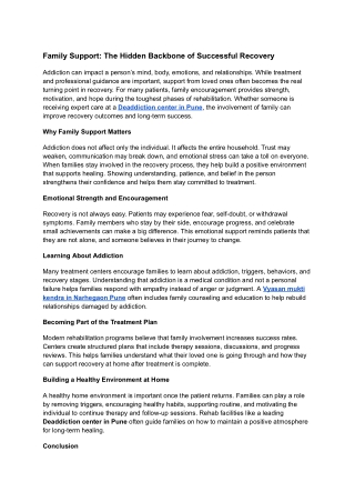 Family Support The Hidden Backbone of Successful Recovery