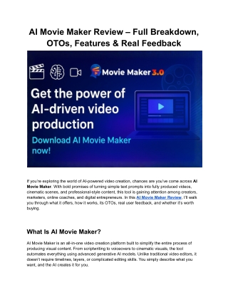 AI Movie Maker Review – Everything You Must Know
