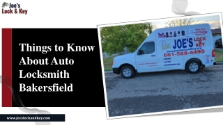 Things to Know About Auto Locksmith Bakersfield