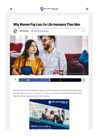 Best Insurance Online Discovery: Women Pay Less for Life Insurance Than Men Glob