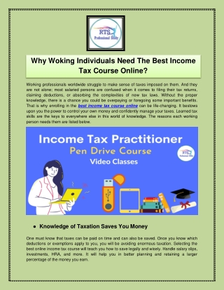 Why Woking Individuals Need The Best Income Tax Course Online (1)
