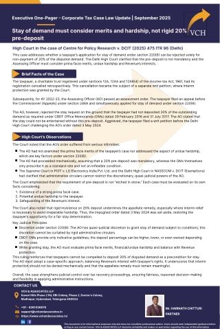Executive One-Pager - Corporate Tax Case Law Update