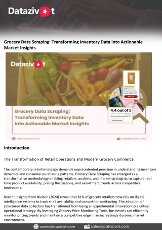 Grocery Data Scraping Transforming Inventory Data into Actionable Market Insights