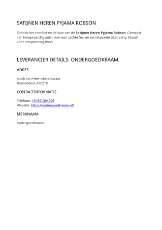 Satijnen Heren Pyjama Robson Details