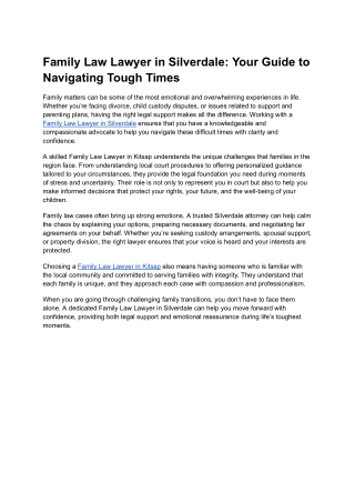 Family Law Lawyer in Silverdale | Kitsap Legal Support