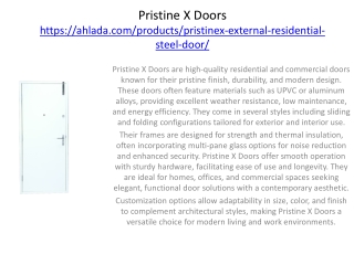 Pristine X Doors ahlada engineers limited