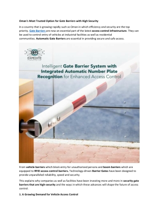 Oman's Most Trusted Option for Gate Barriers with High Security[2]
