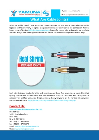 What Are Cable Joints