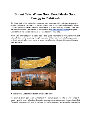 Bhumi Cafe_ Where Good Food Meets Good Energy in Rishikesh