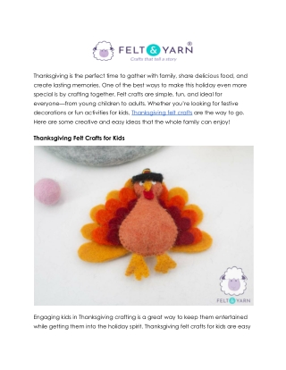 Festive Thanksgiving Felt Crafts for Families by Felt and Yarn