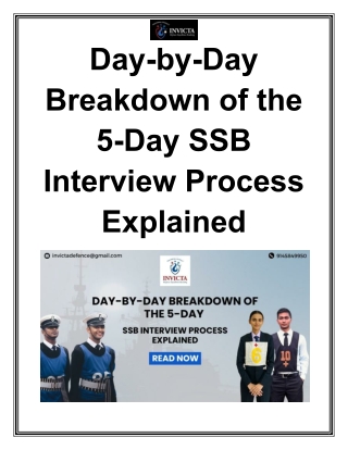 Day-by-Day Breakdown of the 5-Day SSB Interview Process Explained