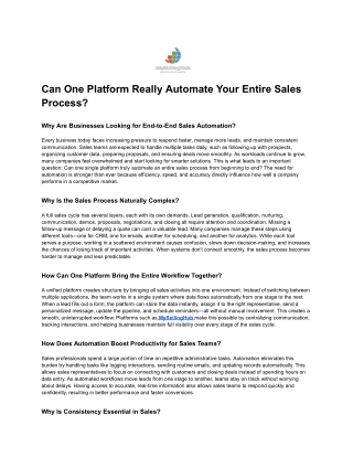 Can One Platform Automate Your Entire Sales Process? Full Guide 2025