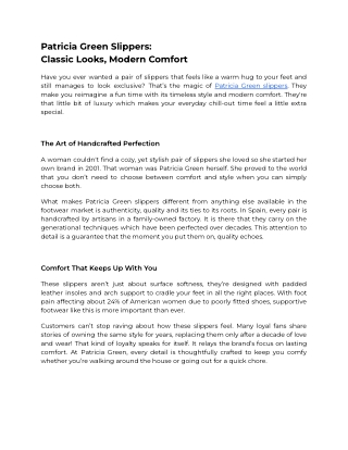 Patricia Green Slippers