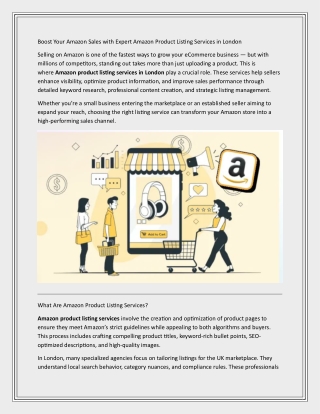 Boost Your Amazon Sales with Expert Amazon Product Listing Services in London