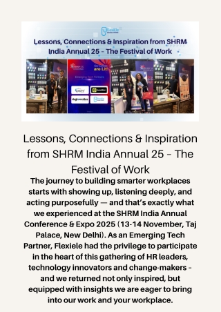Lessons, Connections & Inspiration from SHRM India Annual 25 – The Festival of W