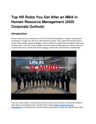Top HR Roles You Get After an MBA in Human Resource Management
