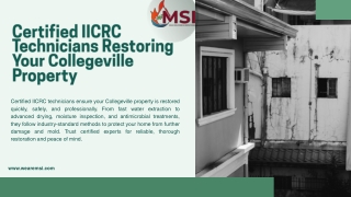 Certified IICRC Technicians Restoring Your Collegeville Property
