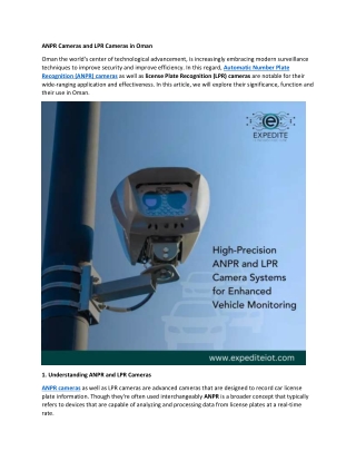 ANPR Cameras and LPR Cameras in Oman[1]