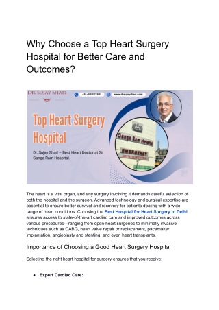 _Why Choose a Top Heart Surgery Hospital for Better Care and Outcomes_