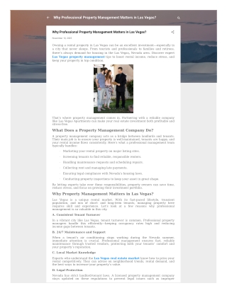 Why Professional Property Management Matters in Las Vegas?