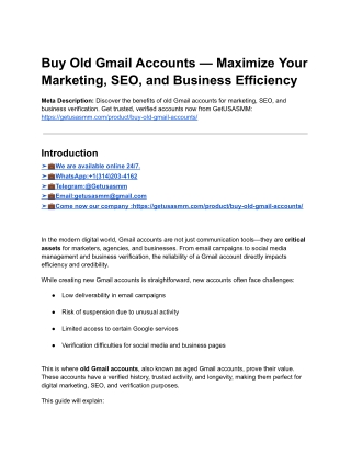 10 Steps To Buy Old Gmail Accounts