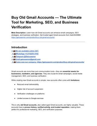33 Top Sites To Buy Old Gmail Account