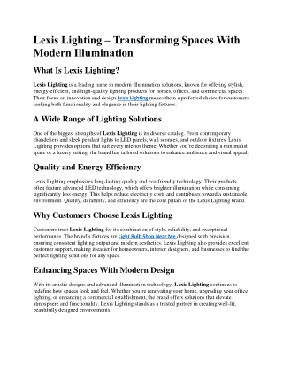 Lexis Lighting eliminating dark spots or harsh shadows