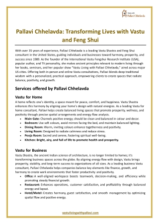 Pallavi Chhelavda Transforming Lives with Vastu and Feng Shui