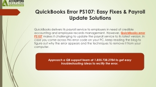 Effective Strategy to Resolve QuickBooks Error PS107