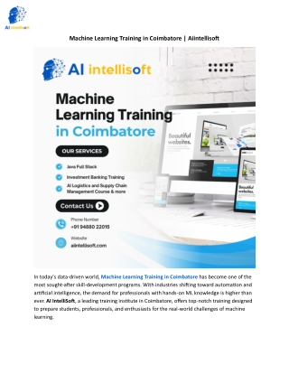 Machine Learning Training in Coimbatore