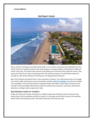 Bali Beach Hotels