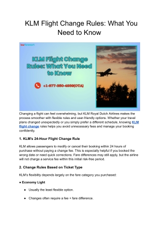 KLM Flight Change Rules_ What You Need to Know