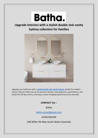 Upgrade interiors with a stylish double sink vanity