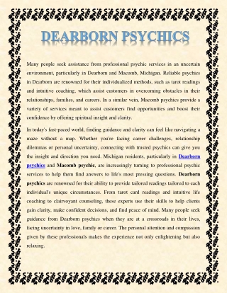 Dearborn Psychics