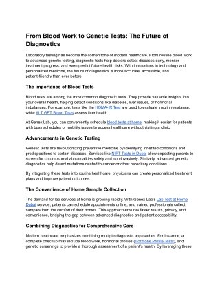 From Blood Work to Genetic Tests_ The Future of Diagnostics