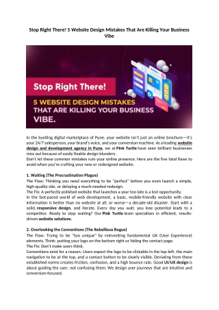 Stop Right There 5 Website Design Mistakes That Are Killing Your Business Vibe