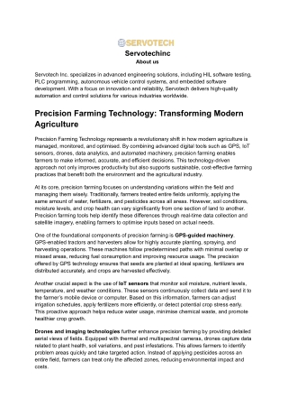 Precision Farming Technology