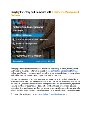 Simplify Inventory and Deliveries with Distribution Management Software